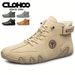 CLOHOO Hand-Sewn Octopus Design Short High-Top Leather Riding Boots Stylish Men's Footwear_vogvips.com