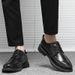 Spring And Summer Men's Leather Business Formal Casual Versatile Korean Style Pointed Toe Thin Wedding Black Work Shoes_vogvips.com