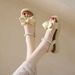 Fairy Wind Bow Sandals Female Platform Pearl Elastic Open-toed Roman Beach Shoes With Skirt_vogvips.com