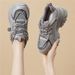 6cm Thick-soled Dad Shoes For Petite Individuals, Height-increasing, Fashionable New Style, Breathable Mesh, Casual, Sporty, Comfortable, Versatile Women's Shoes_vogvips.com