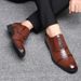 Euro Step 2025 New Brogue Korean Style British Trendy Casual Business Leather Men's Large Size Shoes_vogvips.com