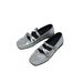 In Stock~Silver Bowknot Women's Shallow New Style Flat Genuine Leather Soft-soled French Retro Mary Jane Shoes_vogvips.com