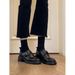 Belt Buckle Deep Loafers Women's Thick Heel One Pedal Small Leather Shoes Women's Low Heel_vogvips.com