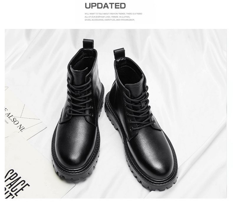 Mens Work Boots Black Duty Combat Army Safety Boots Waterproof Genuine Leather Lace Up Site Tactical Security_vogvips.com