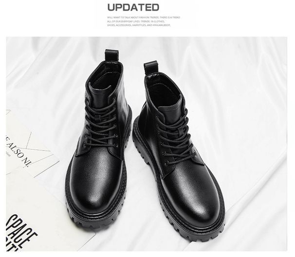 Mens Work Boots Black Duty Combat Army Safety Boots Waterproof Genuine Leather Lace Up Site Tactical Security_vogvips.com