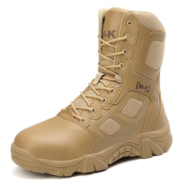 Men's Tactical Military Boots Steel Toe High Top Combat Boots For Hiking Desert Snow Outdoor Work Heavy Duty Non-Slip Vibram Rubber Sole_vogvips.com