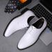 TerraStride 2025 New Business Casual Leather Men's Lace-up Wedding Youth Dating White Groomsmen Speech Shoes_vogvips.com