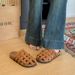Women's Solid Color Breathable Mules Clogs, 2.5cm Woven Closed Toe Arch Support Sandals, Outdoor Beach Slides Home_vogvips.com