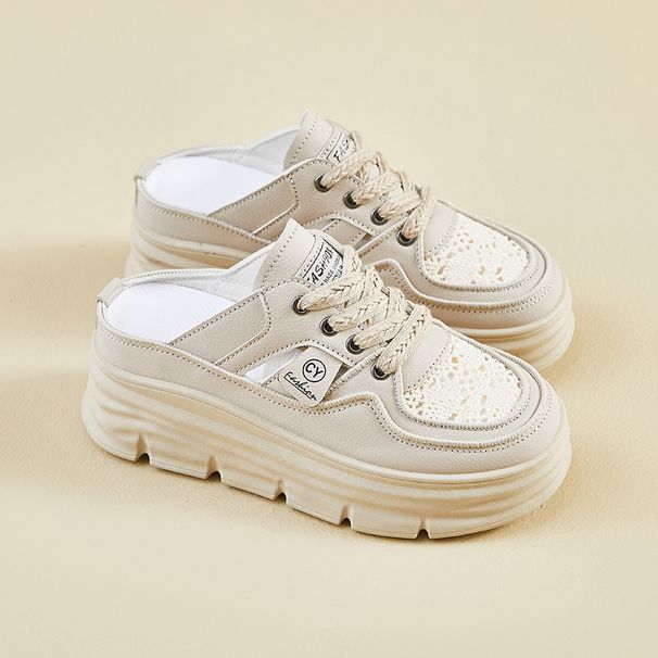 Little White Shoes Female Students Thick-soled Heightening Shoes Mesh Breathable Casual Street Shooting Shoes_vogvips.com