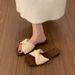 Woven Hollow Low Heel Slippers For Women, 2025 New Vacation Style One-Strap Sandals, Dropshipping_vogvips.com