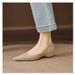 Women S Pointed Toe Flats With Low Heel Vintage Style Slip On For Spring Summer Fall Comfortable Casual Work Shoes_vogvips.com