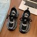 Dad's Women's Velvet Black 2025 New Spring And Autumn Versatile Sponge Cake Thick Sole Height Increasing Casual Sports_vogvips.com