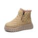 New Women's Snow Winter Plush Lined Cold-Resistant Warm Fashion Versatile Platform Mid-Top Short Boots_vogvips.com