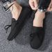 Bean shoes men's fashion casual shoes lazy man slip-on canvas shoes microfiber suede men's shoes_vogvips.com