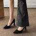 Elegant Suede High Heels For Women - Comfortable Soft Sole, Non-Slip Rubber Bottom, Pointed Toe Professional Work Shoes For Flight Attendants_vogvips.com