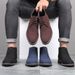 Men's Round Toe Casual Leather Boots - Low Heel Slip-Resistant Martin Boots With Lace-Up Design (Sizes 38-48, Black/Brown/Blue)_vogvips.com