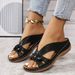 Fashion Plus Size Women's Slippers Platform Non-slip Wedge Beach Shoes Flower Hollow Soft Sole Comfortable Sandals_vogvips.com