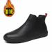 European Warm Series 2025 New Men's Short Genuine Leather Martin With Fleece Lining Warm Slip-On Fashion Boots For Autumn And Winter_vogvips.com