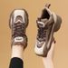 2025 Casual Sports Shoes For Women, Autumn And Winter, Large Size, Versatile, Fleece-Lined, Black Thick-Soled Dad Sneakers, Flat Sports Shoes_vogvips.com