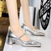5288-16 Fashion Coarse Middle Heel Shallow Mouth Square Head Water Diamond Pearl Strap Single Mary Jane Women's Shoes_vogvips.com