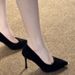 Genuine Leather High-heeled For Women, Stiletto Heels, 2026 Spring And Autumn, Black, Sexy Pointed Toe, Comfortable,_vogvips.com