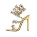 Women's Shoes New Gold And Silver 11cm Stiletto Round Head Satin Flower Fantasy Rhinestone High Heel Sandals Summer Heels_vogvips.com