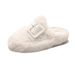Closed-Toe Furry For Women, Autumn And Winter Outdoor Wear, 2025 New Trendy Thick-Soled Platform Home Fuzzy Cotton_vogvips.com
