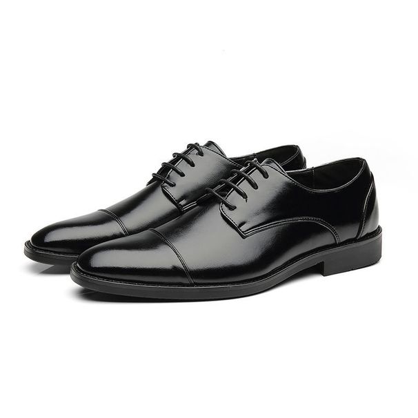Men's Business British Casual Leather Pointed Formal Tie Extra Large Size 48 Nightclub Hairstylist New Lang Wedding_vogvips.com