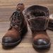 Men's Classic Vintage Work Boots - Genuine Leather Low-Cut Martin Boots With Oil Wax Finish For Outdoor & Casual Wear Outdoor Paratrooper Boots_vogvips.com