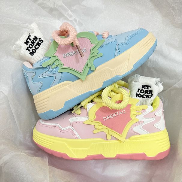 Internet Celebrity Hot Thick-Soled Casual White Women, Spring And Autumn 2023 New Niche Versatile Running Sports Shoes_vogvips.com