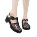 2025 Summer Chunky Heel Roman Style T-Strap Sandals, T-Shaped Mid-Heel Square Toe Women's Jelly Beach Sandals_vogvips.com