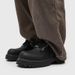 Derby Men's Martin Boots Black Thick Soled Height Increasing round Toe Casual Leather Shoes Cleanfit Workwear Commuting Big Toe_vogvips.com