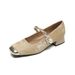 Square Head French Mary Jane Shoes New Chinese Style Thick Heel Shallow Mouth Single Shoes Women_vogvips.com