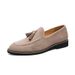 Suitable For All Seasons British Style Tassel Slip-On Loafers For Men Business Casual Leather Suede Height Increasing Shoes_vogvips.com