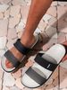 Men's Teen Mules New Summer Retro Casual Slip-On Slippers Eva One-Piece Molded Double-Strap Half-Slippers With Adjustable Buckle_vogvips.com