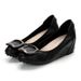 Mom's Leather Soft Sole Mid-Heel 2026 New Spring Versatile Loafers Flat Mid-Age Small Size Wedge Single Shoes For Women_vogvips.com
