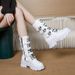 European American Cross-Border Thick-Soled Martin Boots For Women, Autumn And Winter New Round-Toe Belt Buckle_vogvips.com