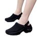Plus Size Women's Summer Style Mesh Mesh Slip Ons Rocking Mom Half Cup Sandals Reversible_vogvips.com