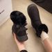 Fleece-Lined Thickened Snow Boots Slip-On 2025 Winter New Thick-Soled Furry Mouth Bowknot Warm Large Size Cotton Shoes_vogvips.com