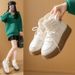 Fleece High-top Lace-up Cotton Boots Female Students Tide Warm Casual Cotton Shoes_vogvips.com