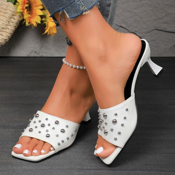 Spring New Model European And American Style Cross-border Sandals, Large Size Rivet Open-toe Stiletto High-heeled_vogvips.com