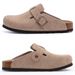 Crestar Fashion Clogs Slippers For Women Classic Suede Men Mules Cork Footbed Leather Potato Shoes With Arch Support_vogvips.com