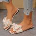 New Women's Solid Color Flat 2026 Summer Fashion Bow Design Sandals Outdoor Lightweight Casual Beach Slippers Plus Size_vogvips.com