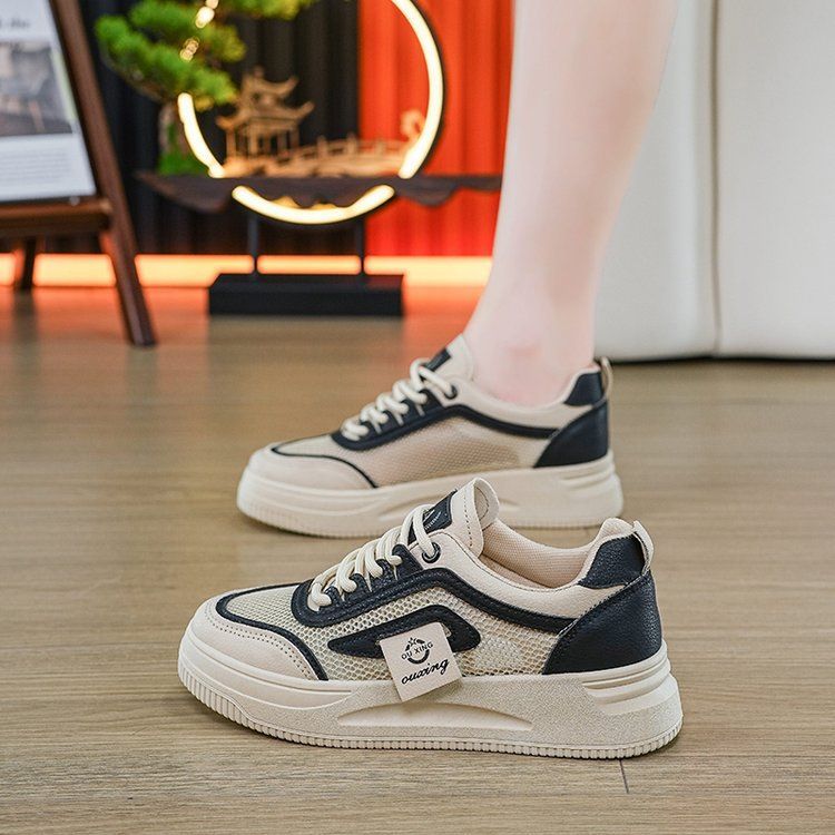 Trendy Muffin Thick-soled Little White Shoes Women's Casual Sports Shoes Breathable Non-slip Board Shoes_vogvips.com