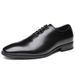 Men’s Gradient Burnished Plain Oxford Dress Shoes, Polished Leather Formal Wedding Business Shoes_vogvips.com