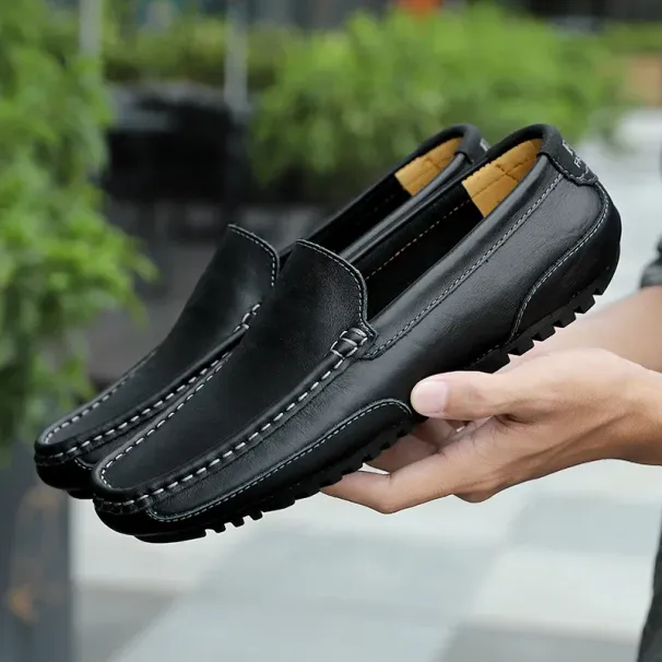 Breathable Mocasines Casual Loafers Leather Shoes For Men Slip On Formal Italian Driving Flat Chaussure Homme_vogvips.com