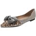 2025 Korean Version Gentle Fairy Butterfly Bow Water Diamond Single Shoe Pointed Shallow Mouth, One Foot Stepping Gold_vogvips.com