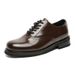 ShoeVault 2025 New Brown Leather For Men Round Toe Thick Sole Height Increasing Wedding Groom High-End Niche Casual Derby Shoes_vogvips.com