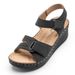 New Women's Slope Heel Magic Buckle Thick Sole Large Mom Sandals_vogvips.com