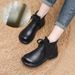 ShoeVault Vintage Handmade Lace-Up Chunky Short For Women Thick Sole Martin 2024 Autumn New High-Top Mom Shoes Leather Boots_vogvips.com